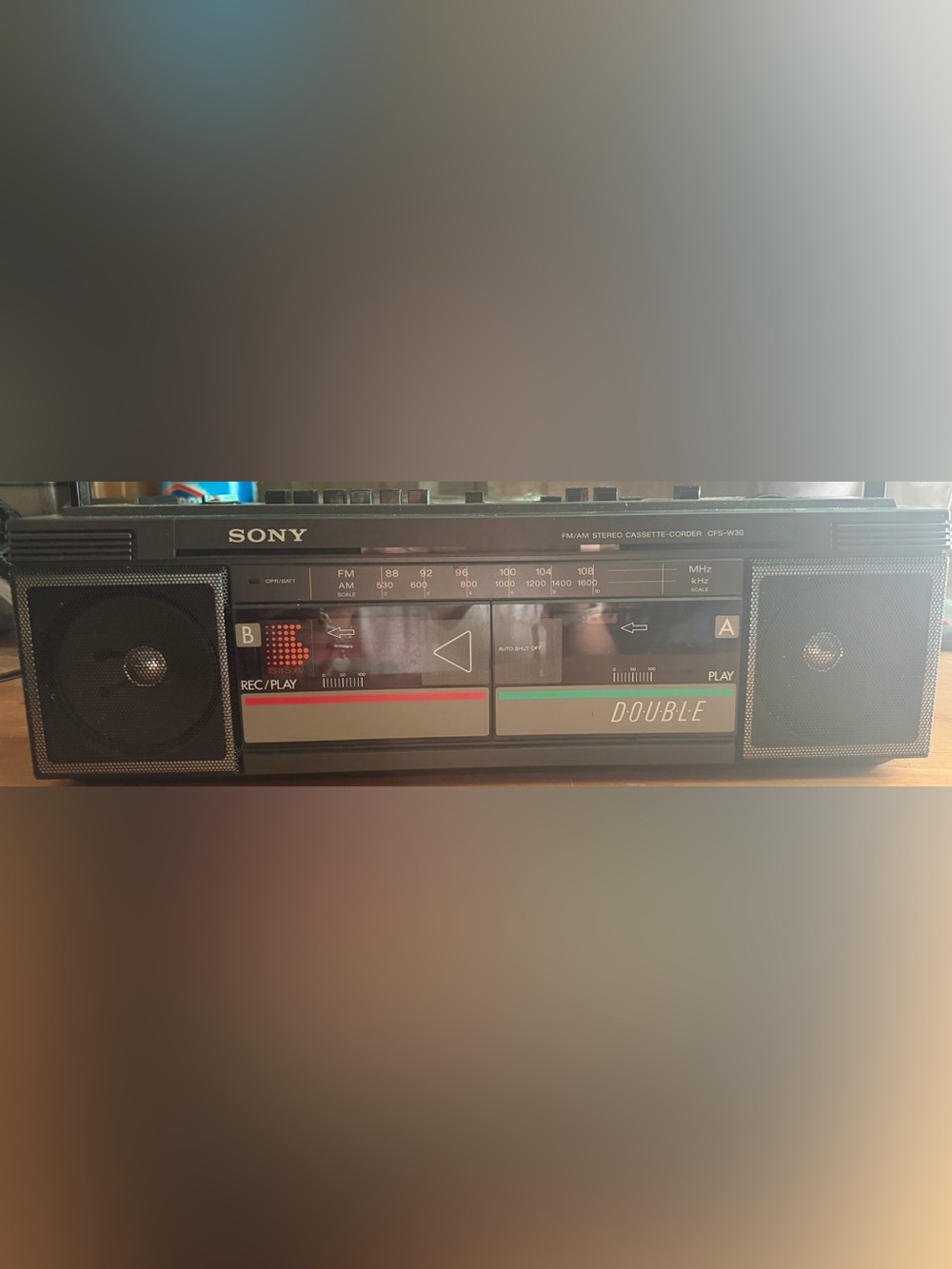 Vintage- Sony CFS-W30S Dual Cassette Boombox Player Recorder Stereo Radio AS-IS